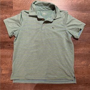 Striped Green and Blue Boys Polo Shirt